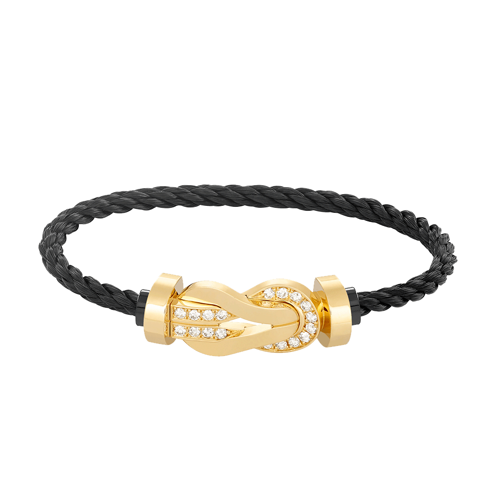 [Everoly JW]CHANCE LARGE 8 FIGURE BUCKLE HALF DIAMOND BRACELET GOLD