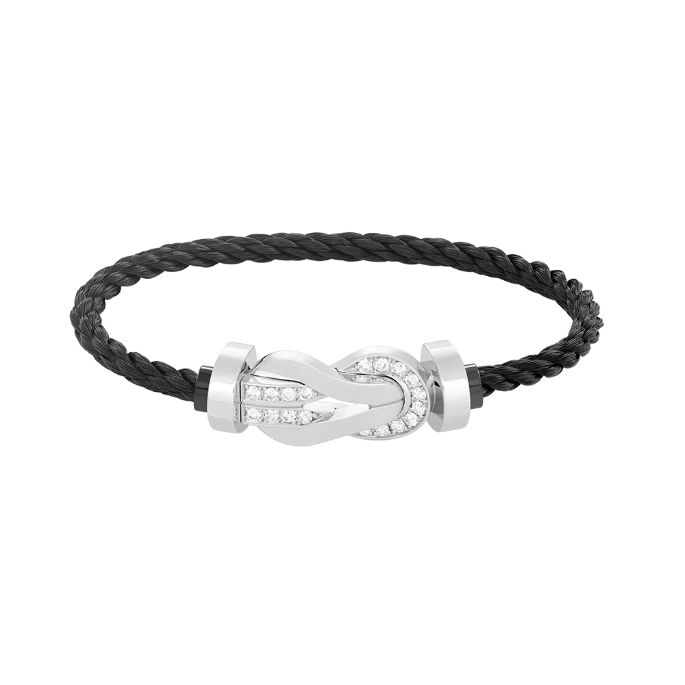 [Everoly JW]CHANCE LARGE 8 FIGURE BUCKLE HALF DIAMOND BRACELET SILVER