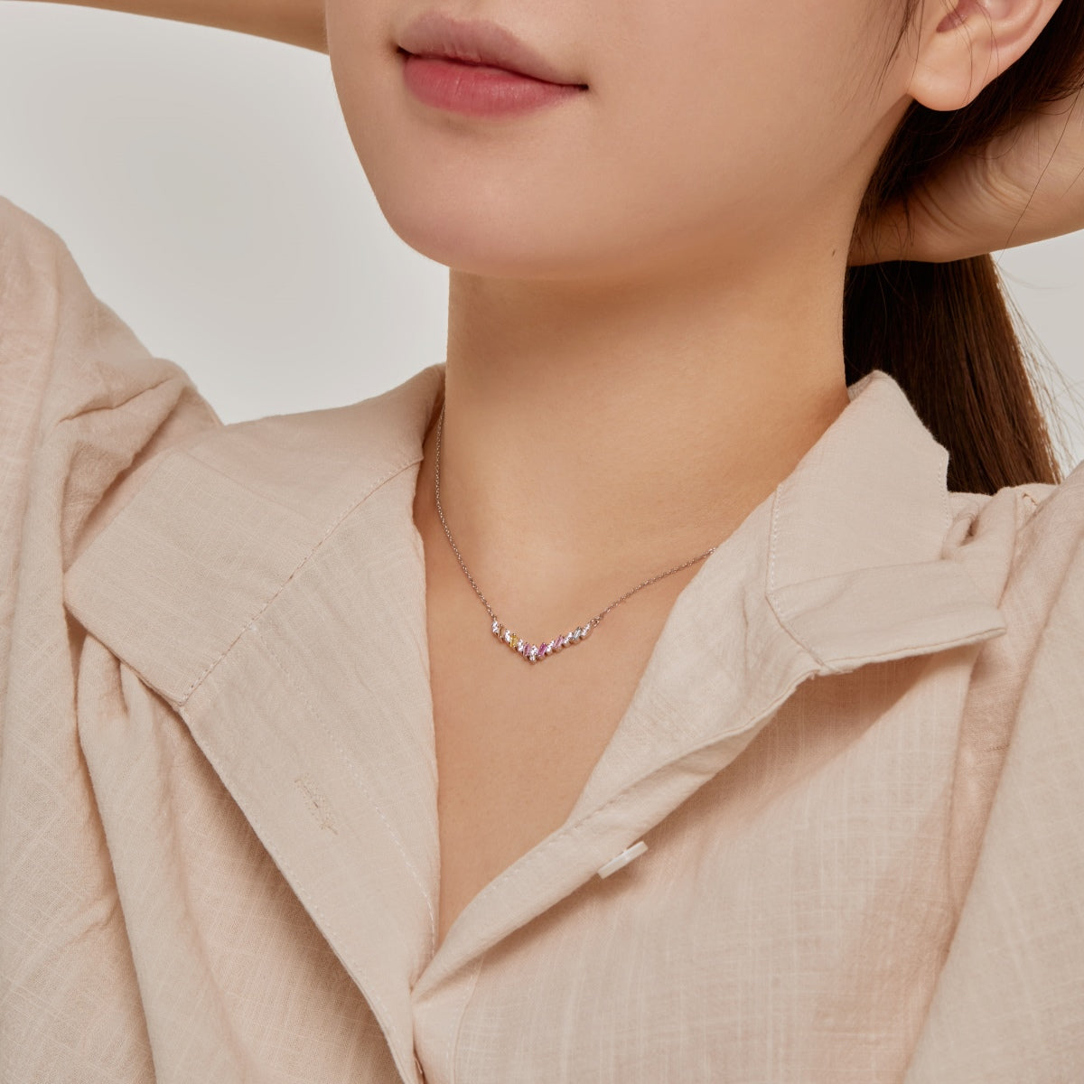 [Everoly JW]Dazzling Rainbow Necklace