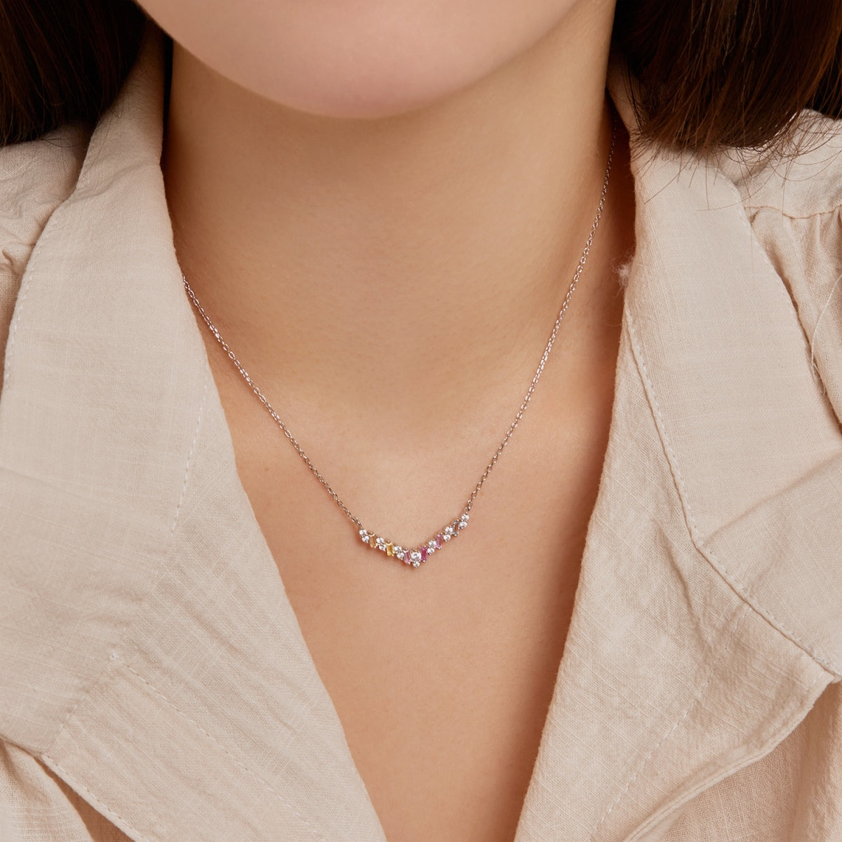 [Everoly JW]Dazzling Rainbow Necklace
