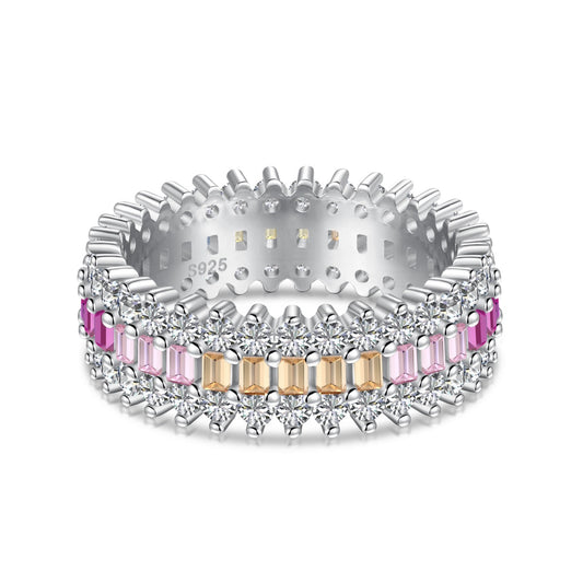 [Everoly JW]Ornate Colorful Radiant Cut Daily Ring
