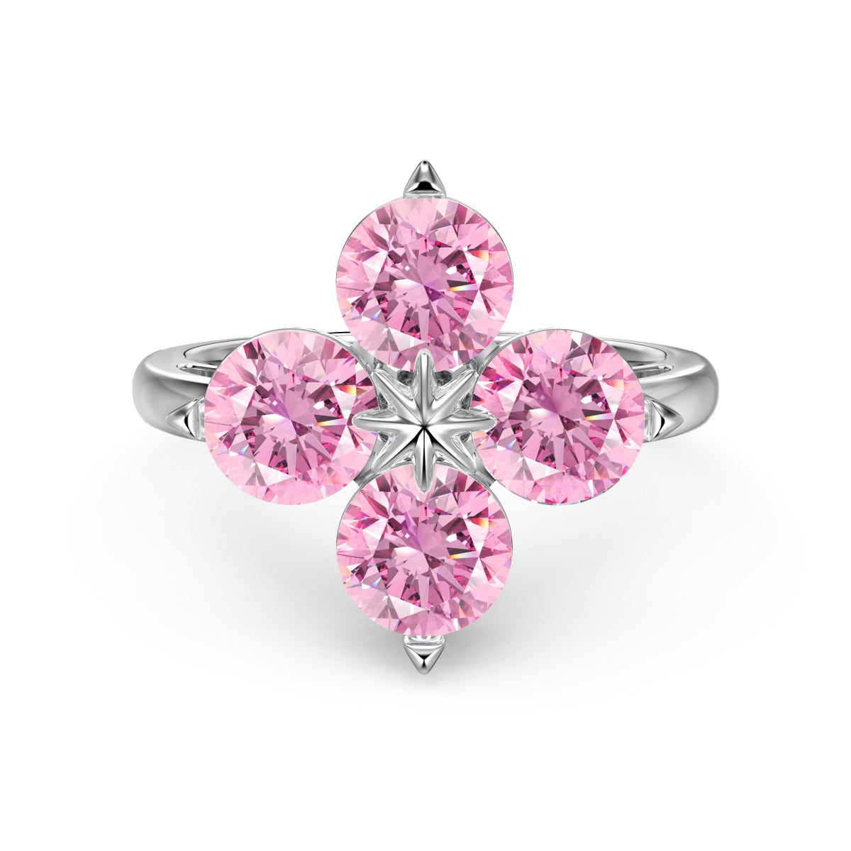 [Everoly JW]Four-Leaf Clover Eight-Pointed Star Ring