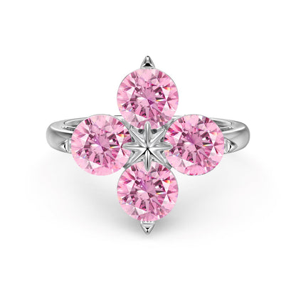 [Everoly JW]Four-Leaf Clover Eight-Pointed Star Ring