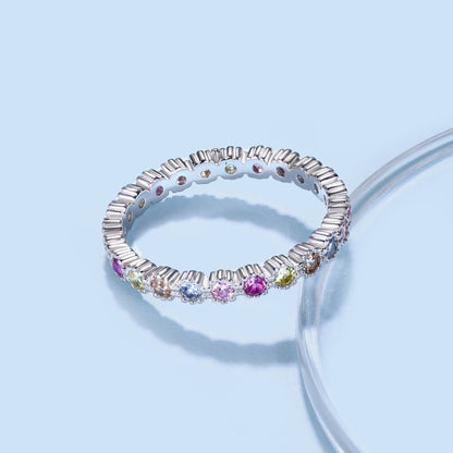 [Everoly JW]Exquisite Colorful Round Cut Party Ring