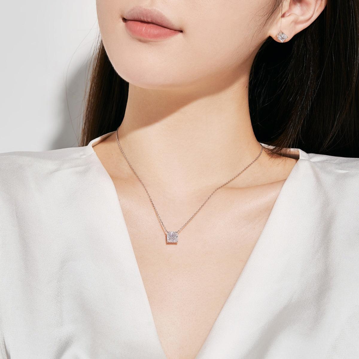[Everoly JW]1.0 Carat Radiant Princess Cut Wedding Earrings