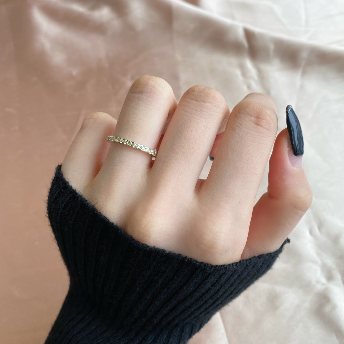 [Everoly JW]Delicate Sparkling Round Cut Daily Ring