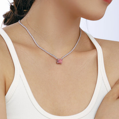 [Everoly JW]4.0 Carat Elegant Radiant Cut Necklace
