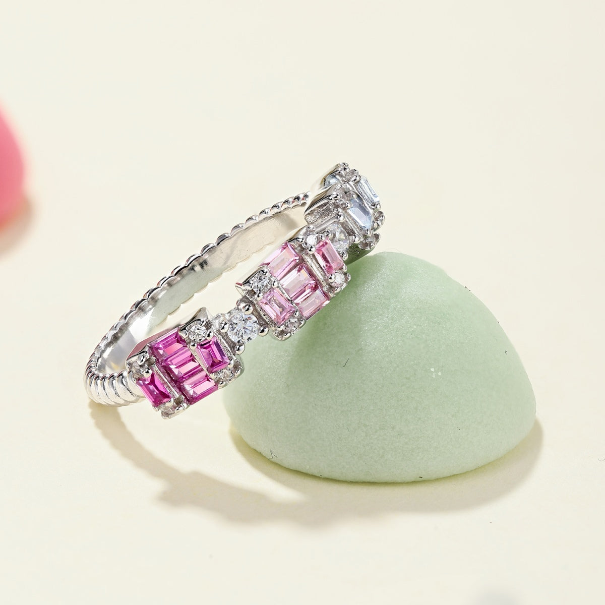 [Everoly JW]Unique Colorful Emerald Cut Party Ring