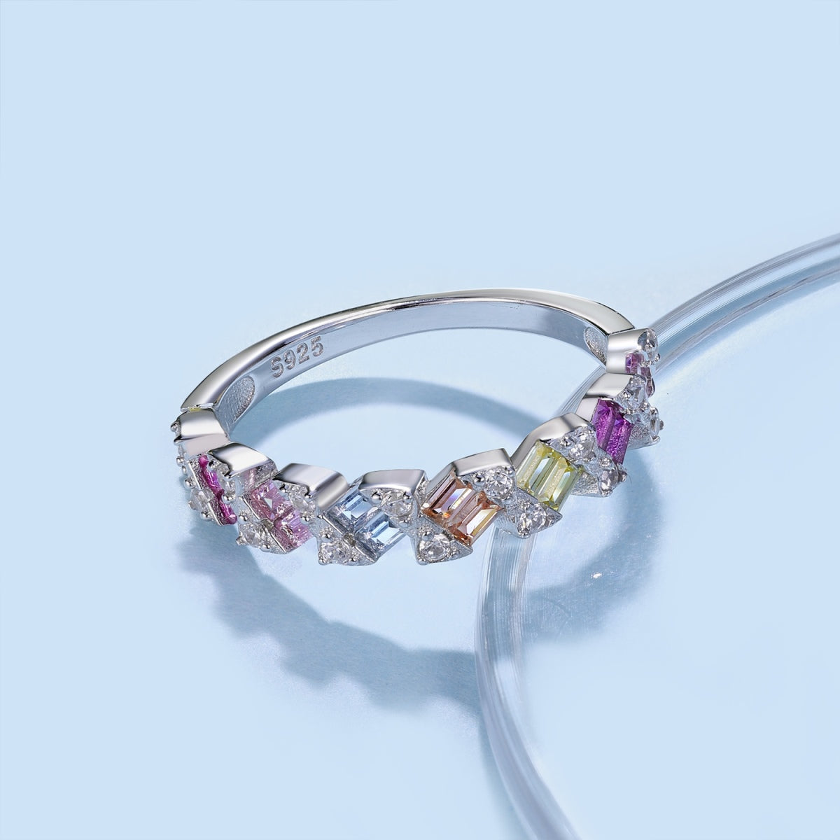 [Everoly JW]Delicate Vibrant Emerald Cut Daily Ring