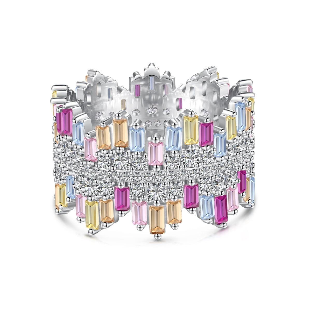 [Everoly JW]Luxurious Colorful Radiant Cut Daily Ring