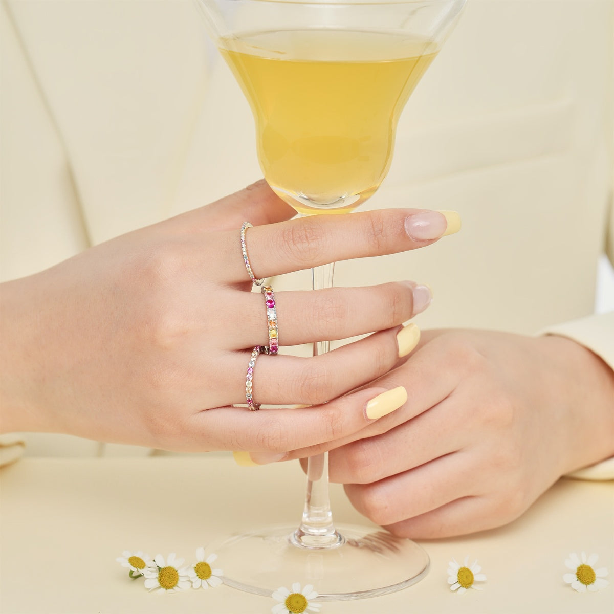 [Everoly JW]Dazzling Lustrous Round Cut Tennis Ring