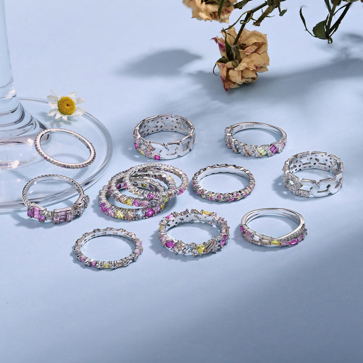 [Everoly JW]Dazzling Lustrous Round Cut Tennis Ring