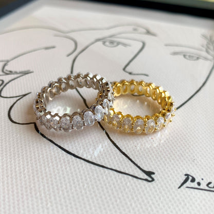 [Everoly JW]Ornate Oval Cut Tennis Ring
