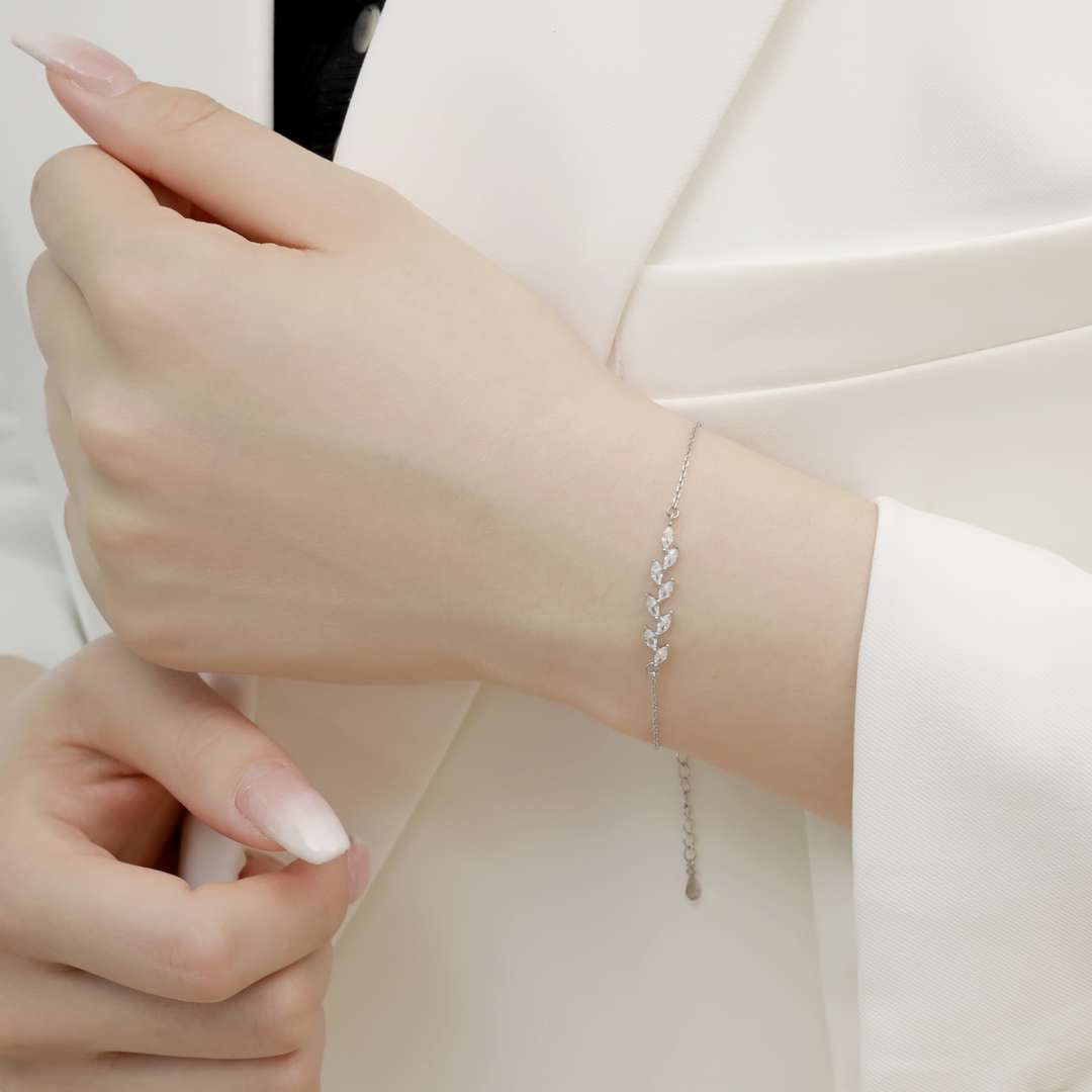 [Everoly JW]Elegant Wheat Leaves Shape Bracelet