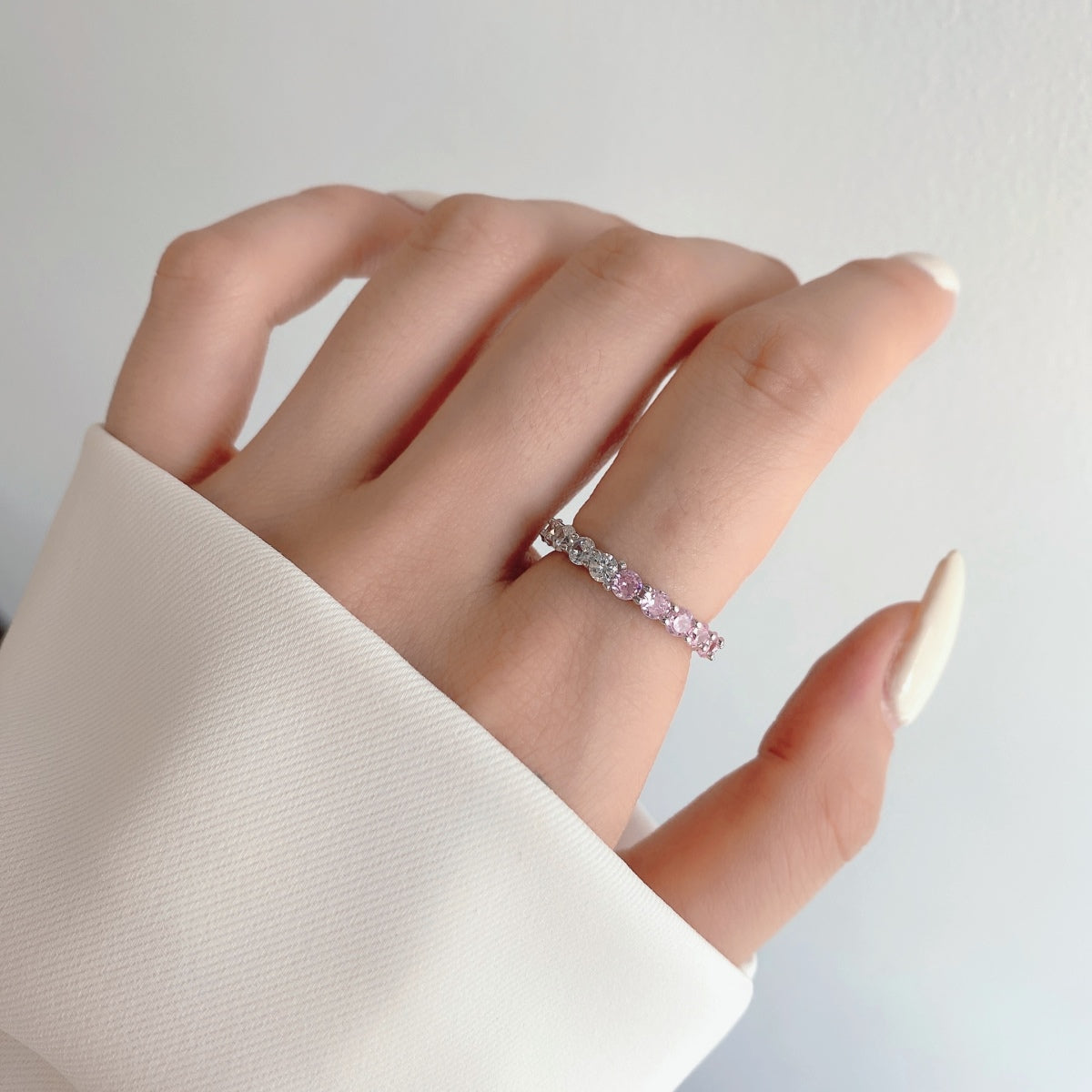[Everoly JW]Sparkling Round Cut Tennis Ring