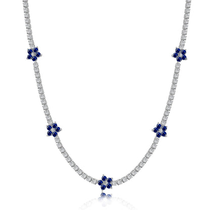 [Everoly JW]Luxurious Colorful Flower Tennis Necklace