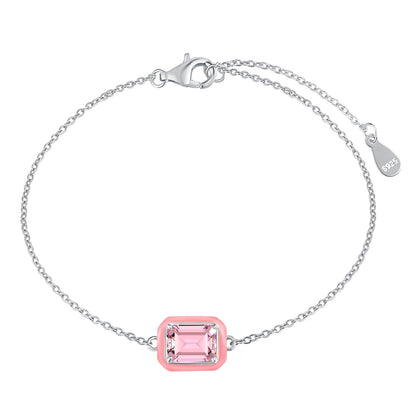 [Everoly JW]2.0 Carat Sparkling Colorful Emerald Cut Daily Bracelet