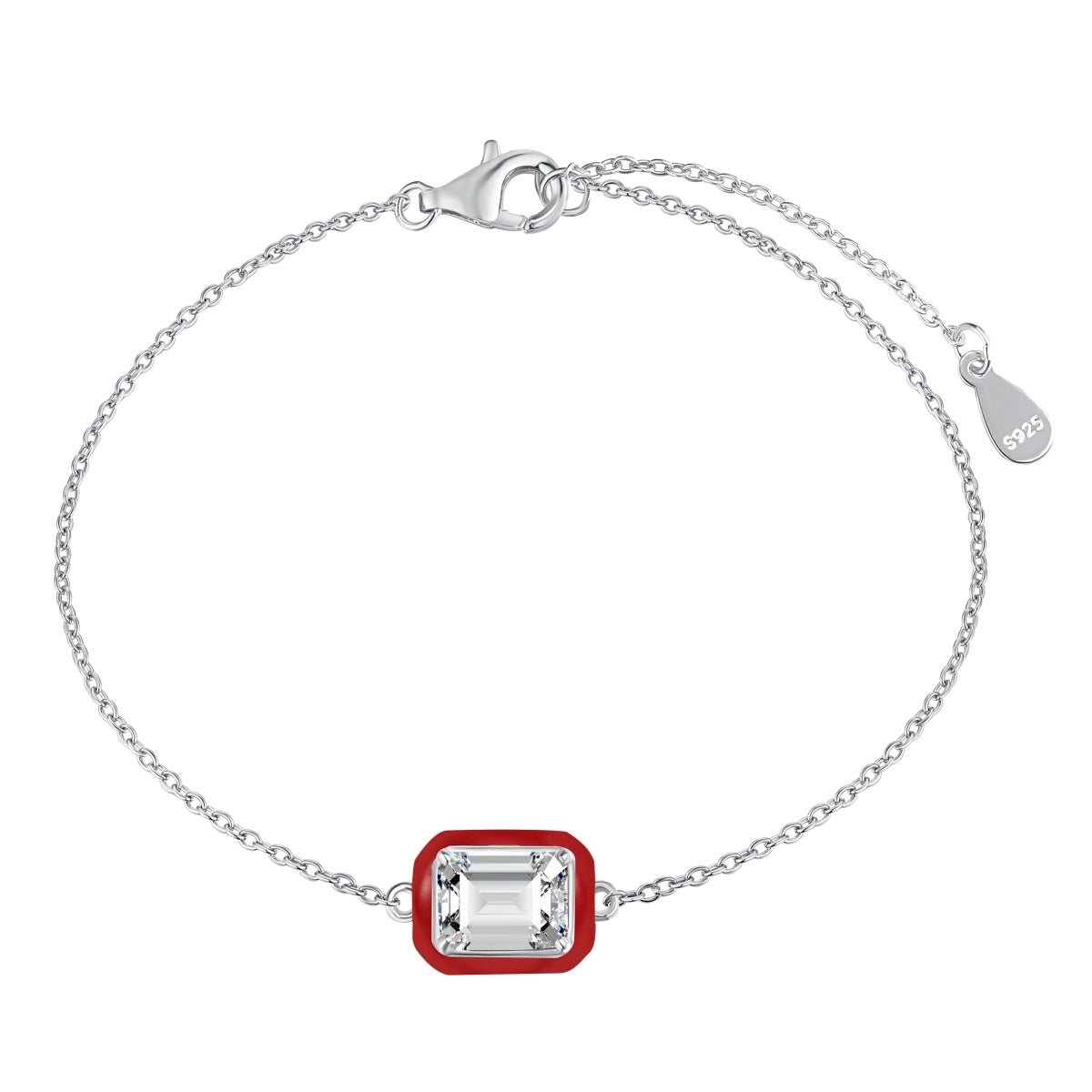 [Everoly JW]2.0 Carat Sparkling Colorful Emerald Cut Daily Bracelet