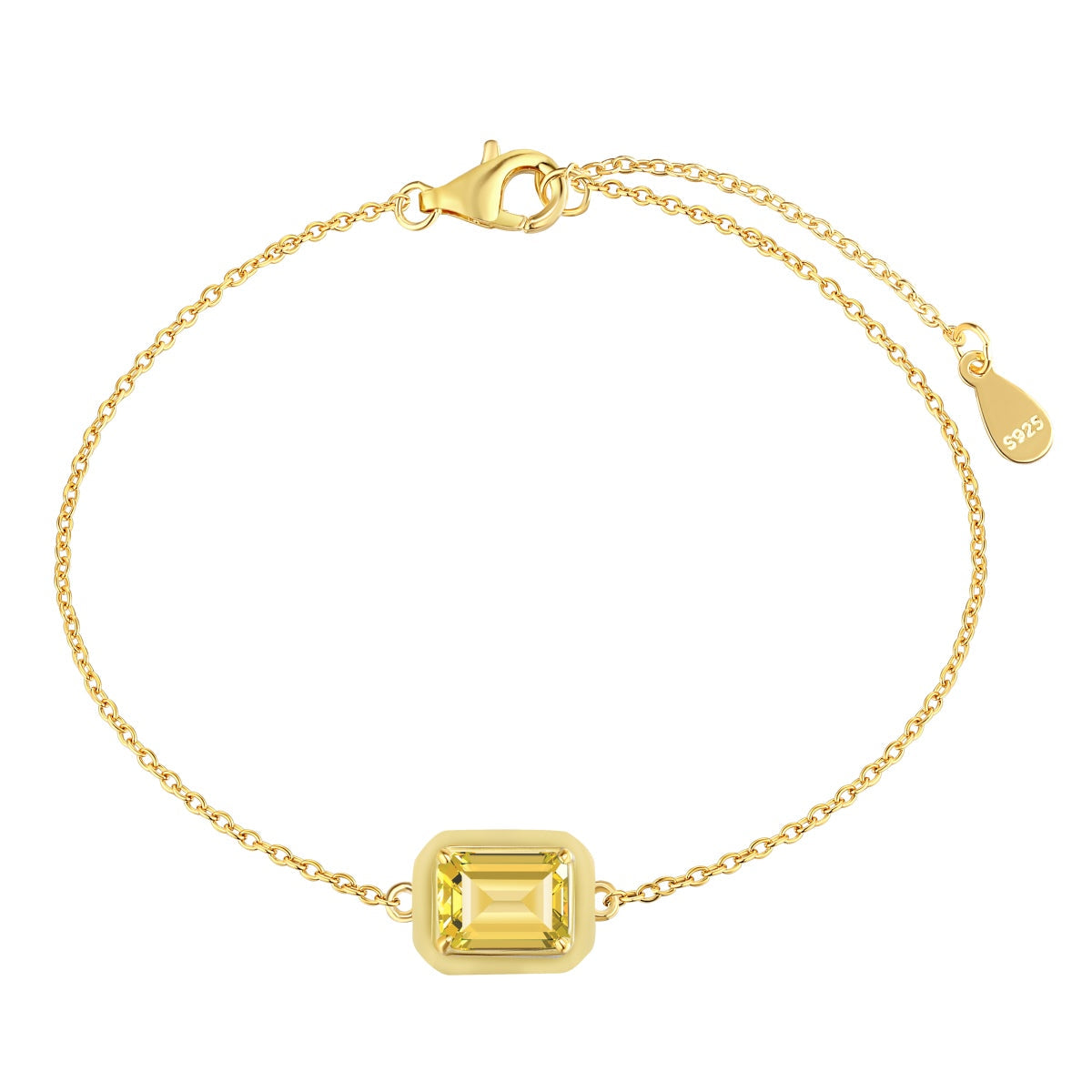 [Everoly JW]2.0 Carat Sparkling Colorful Emerald Cut Daily Bracelet
