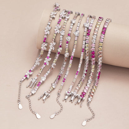 [Everoly JW]Delicate Colorful Rainbow Tennis Chain