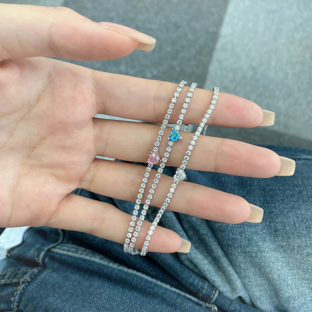 [Everoly JW]0.5 Carat Elegant Romantic Heart Shape Lover Bracelet