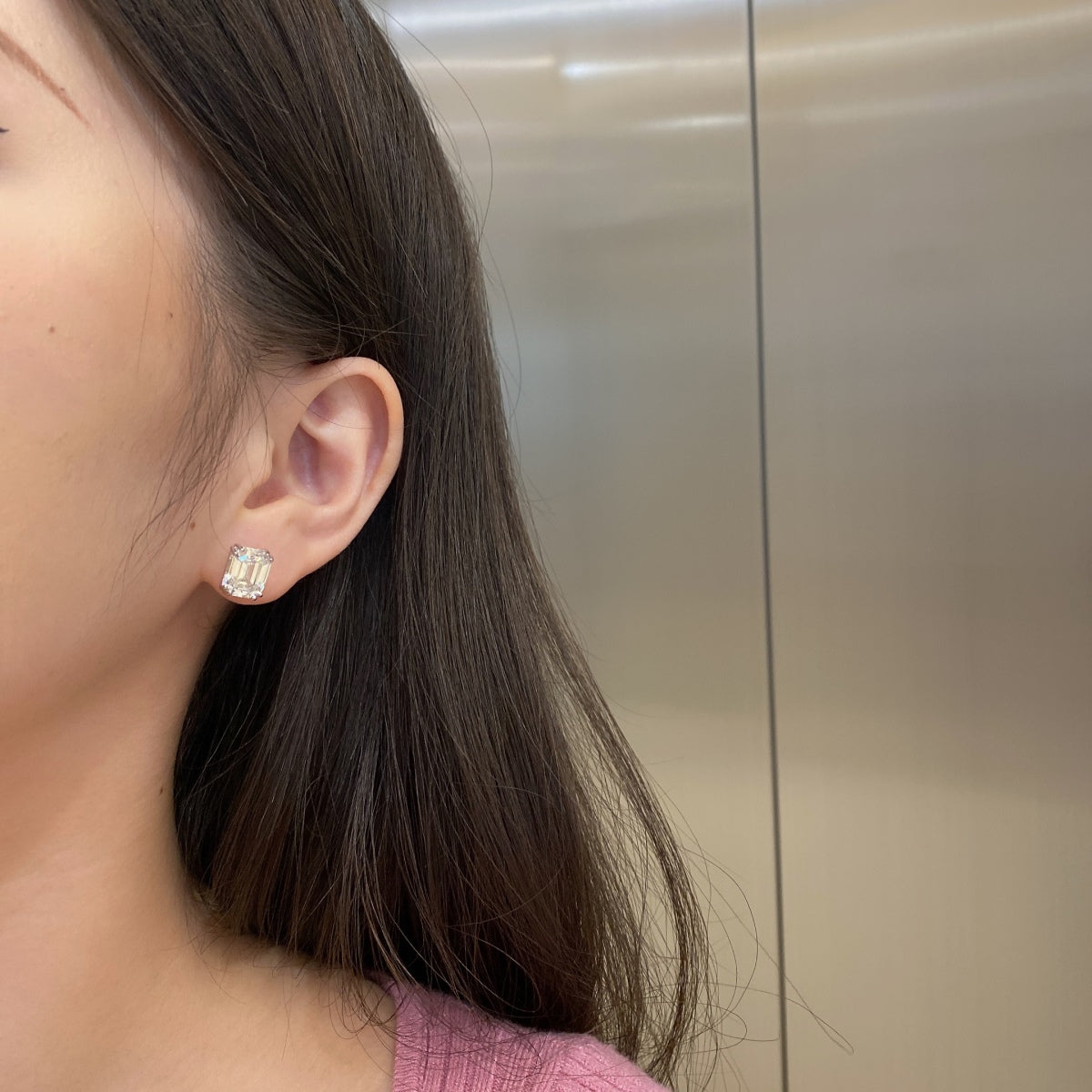 [Everoly JW]Dazzling Square Shape Earrings