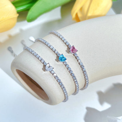 [Everoly JW]0.5 Carat Elegant Romantic Heart Shape Lover Bracelet