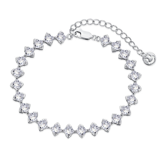[Everoly JW]0.5 Carat Ornate Princess Cut Daily Bracelet