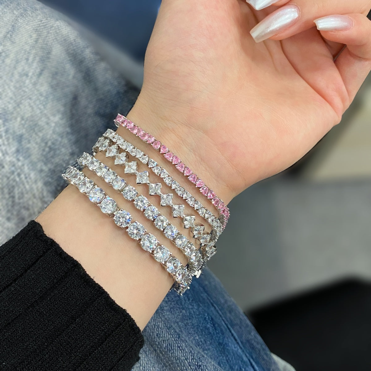 [Everoly JW]0.5 Carat Ornate Princess Cut Daily Bracelet
