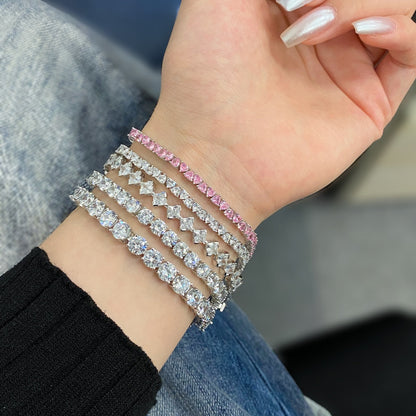 [Everoly JW]0.5 Carat Ornate Princess Cut Daily Bracelet