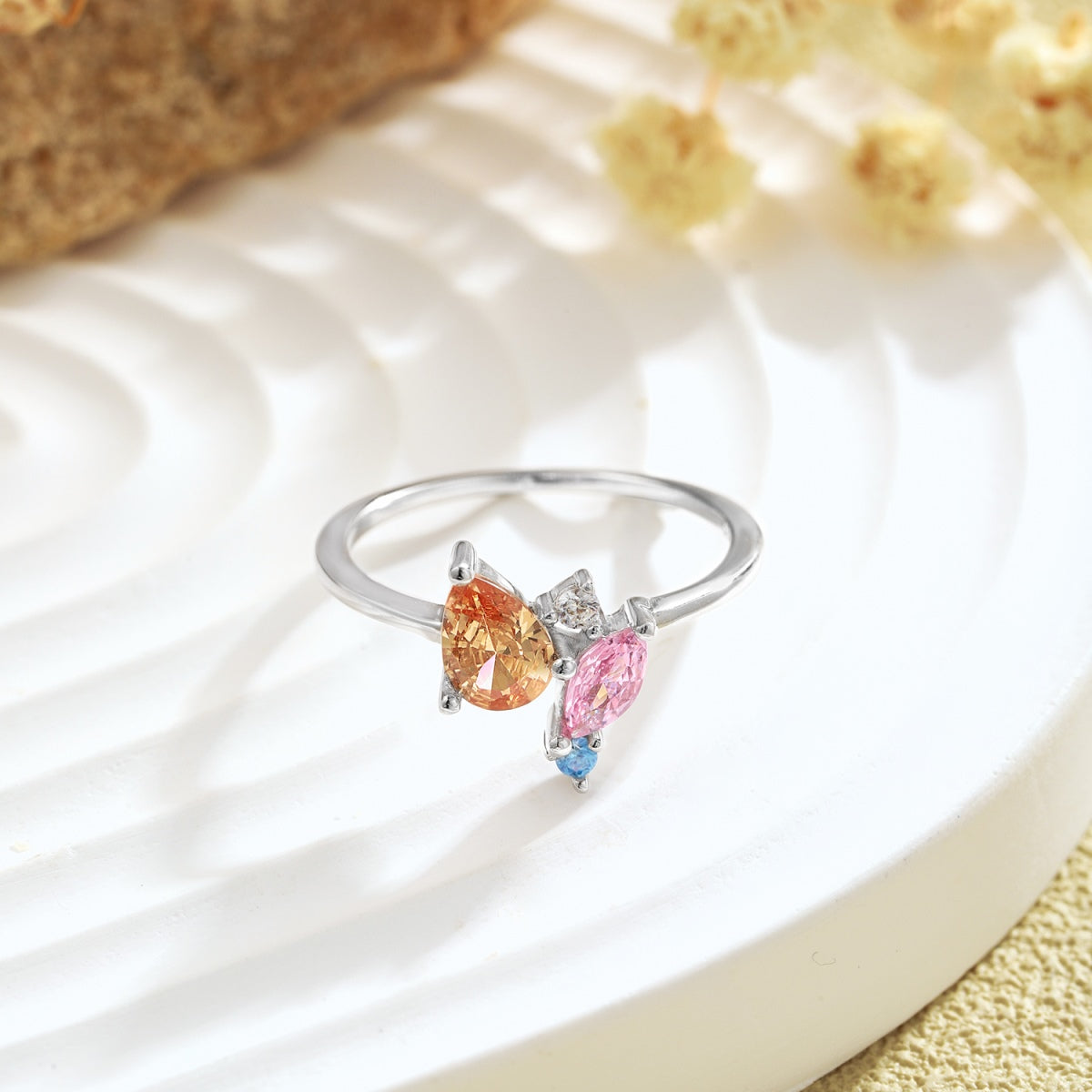 [Everoly JW]Radiant Colorful Multi Cut Daily Ring