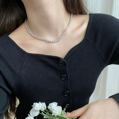 [Everoly JW]Ornate Heart Cut Tennis Necklace