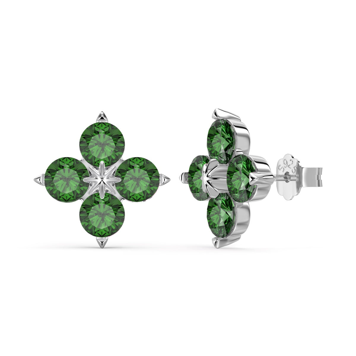 [Everoly JW]Four-Leaf Clover Eight-Pointed Star Earrings