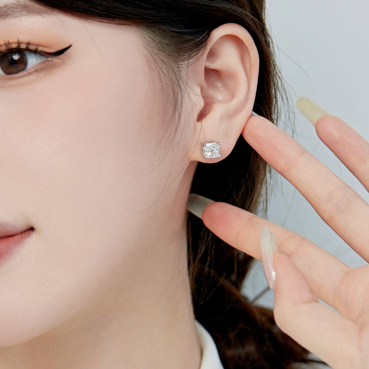 [Everoly JW]1.0 Carat Radiant Princess Cut Wedding Earrings