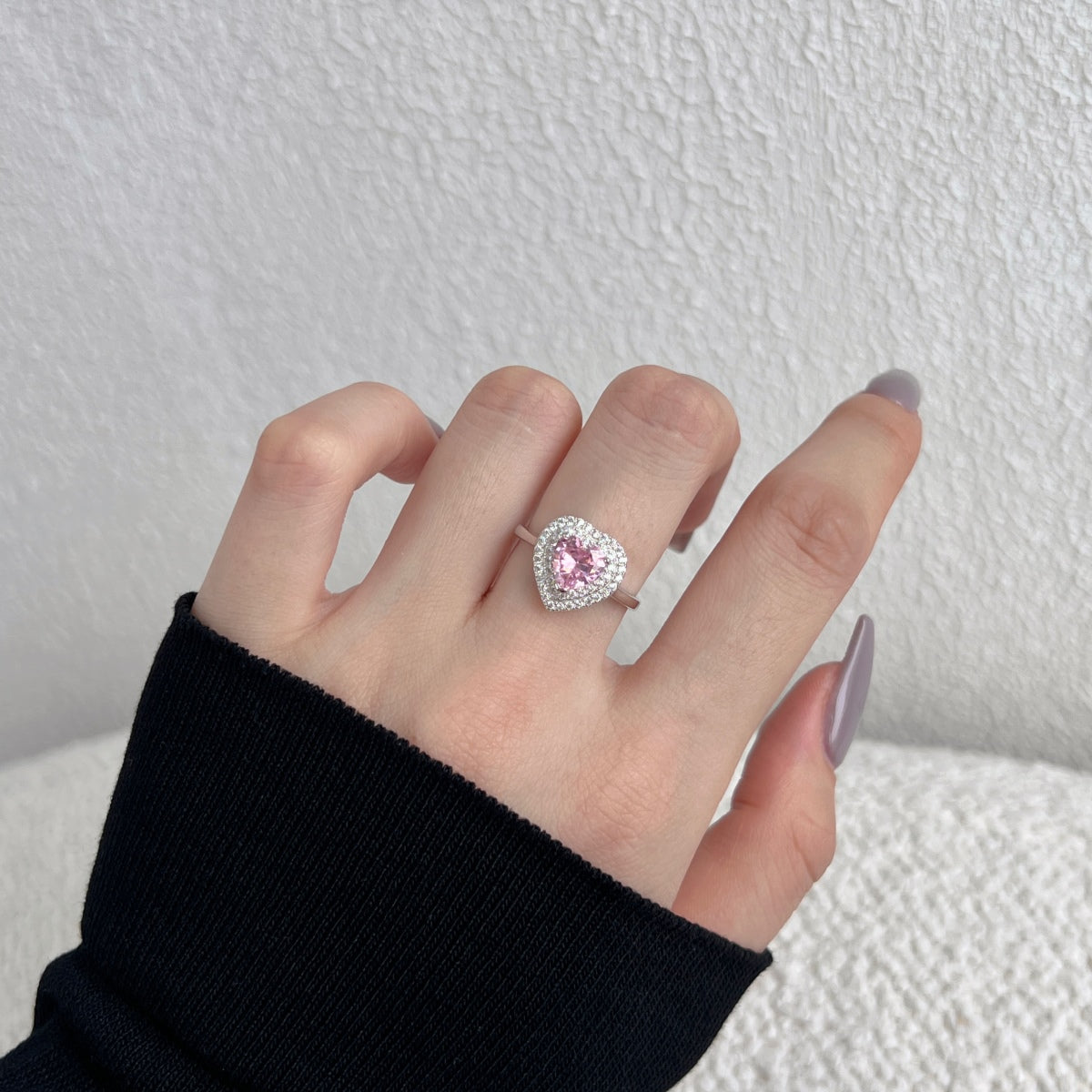 [Everoly JW]Delicate Ebullient Heart Shape Wedding Ring