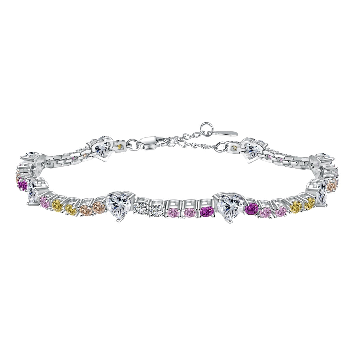 [Everoly JW]Romantic Heart Shape Round Cut Lover Bracelet