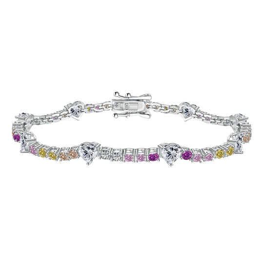 [Everoly JW]Romantic Heart Shape Round Cut Lover Bracelet