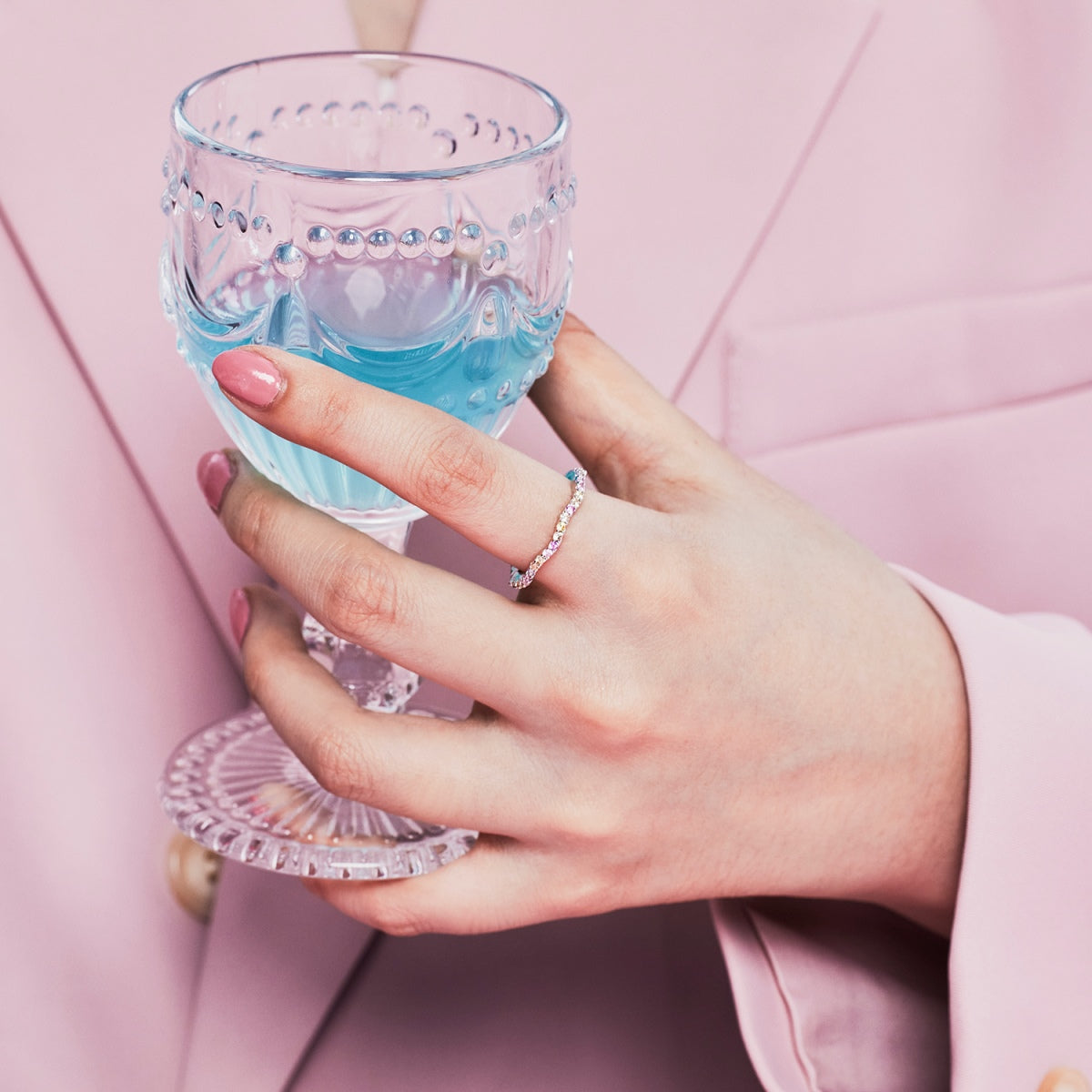 [Everoly JW]Dainty Colorful Round Cut Party Ring