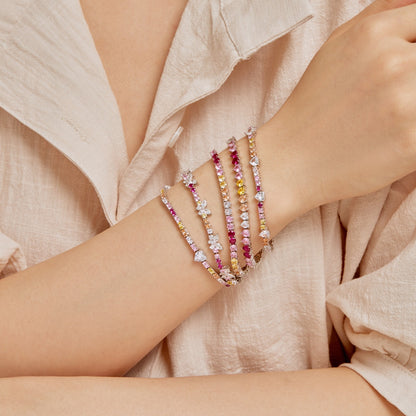 [Everoly JW]Radiant Colorful Round Cut Tennis Bracelet