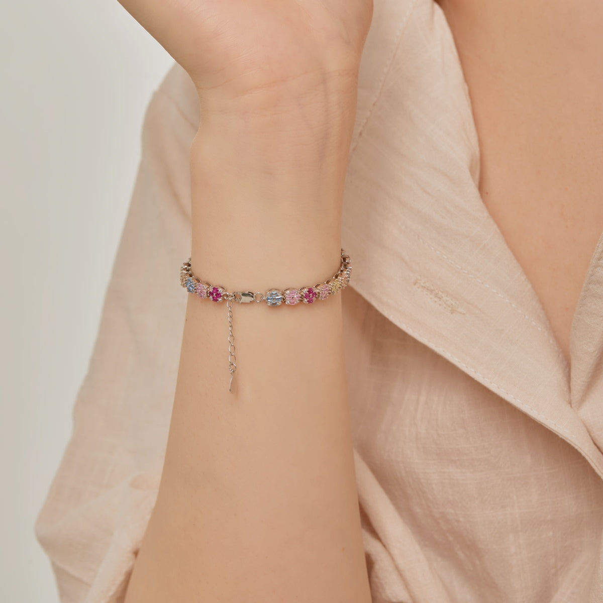 [Everoly JW]Delicate Colorful Emerald Cut Daily Bracelet