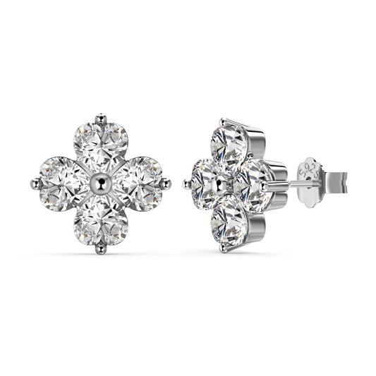 [Everoly JW]Four-Leaf Clover Ball Earrings
