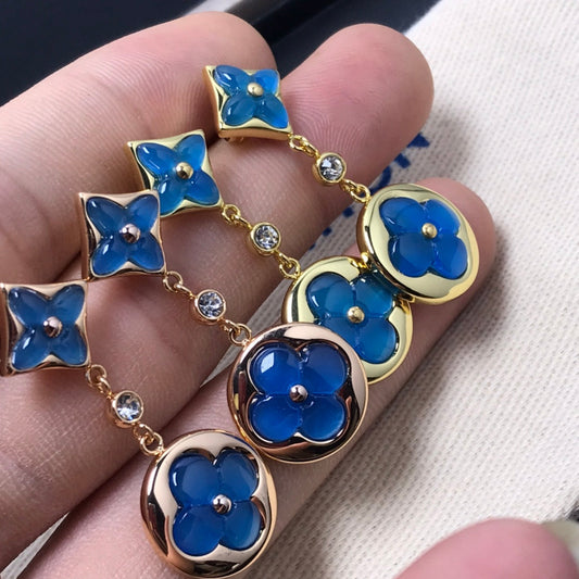 [Everoly JW]STAR AND SUN AGATE DIAMOND EARRINGS