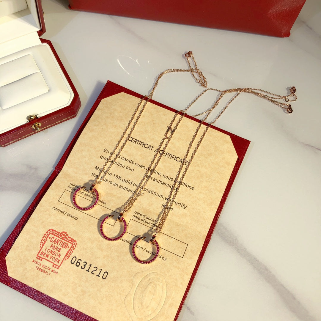 [Everoly JW]JUSTE NECKLACE GOLD RED DIAMONDS