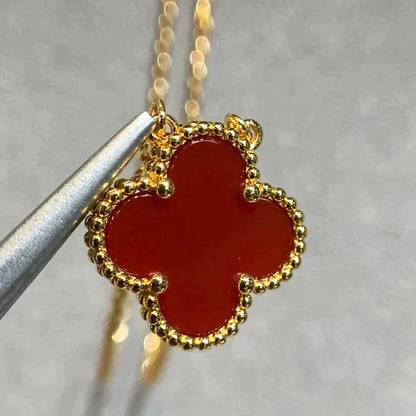 [Everoly JW]CLOVER 15MM KARNEOL EINZELNE BLUMENKETTE