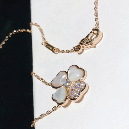 [Everoly JW]CLOVER MOP DIAMOND ROSÉGOLD HALSKETTE