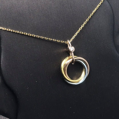 [Everoly JW]TRINITY SILVER GOLD PINK GOLD NECKLACE