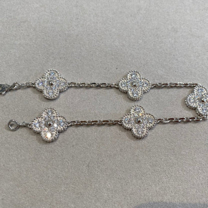 [Everoly JW]  CLOVER 5 MOTIF FULL DIAMOND BRACELET COLLECTION