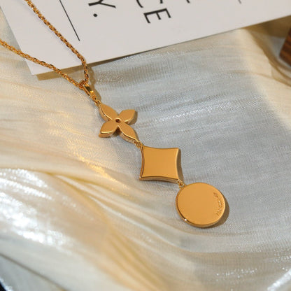 [Everoly JW]STAR AND SUN DIAMOND PINK GOLD NECKLACE