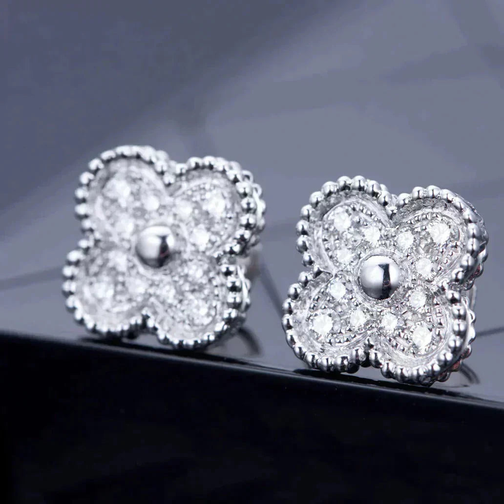 [Everoly JW]CLOVER 1 MOTIFS DIAMANT OHRSTECKER SILBER