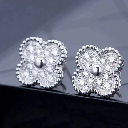 [Everoly JW]CLOVER 1 MOTIFS DIAMANT OHRSTECKER SILBER